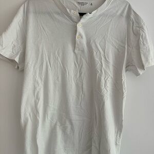 Abercrombie Men's White Henley Shirt